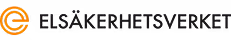 Elsäkerhetsverket logo with an orange stylized 'e' symbol followed by the text 'ELSÄKERHETSVERKET'.